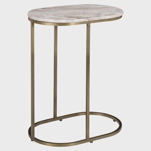 Richmond Bijzettafel Bottega Blush Marmer, 65cm - Blush Beige - Ovaal