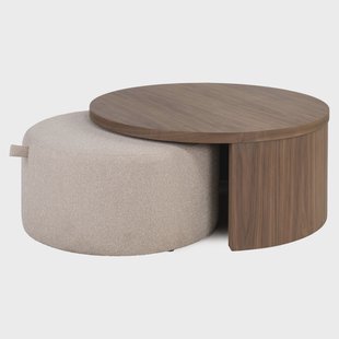 Richmond Salontafel Windsor Set van 2 stuks, 90cm - Walnut - Rond