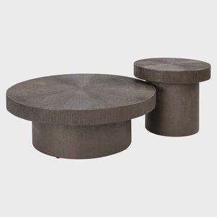 Richmond Salontafel Lindo Metaal/Mdf, 90cm, Set van 2 stuks - Rond