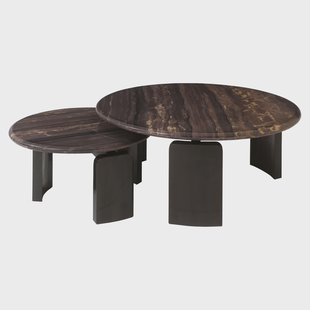 Richmond Salontafel Menton Marmer - Burgundy, Set van 2 stuks - Rond
