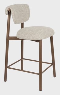 ZILT Barstoel Jeremey Geweven stof en hout (zithoogte 66cm) - Naturel