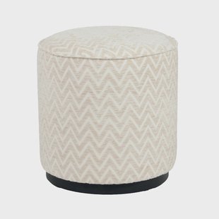 Richmond Poef Lexie Chevron, Ø45cm - Beige