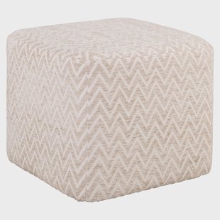 Richmond Poef Ciela Chevron, Ø51cm - Beige