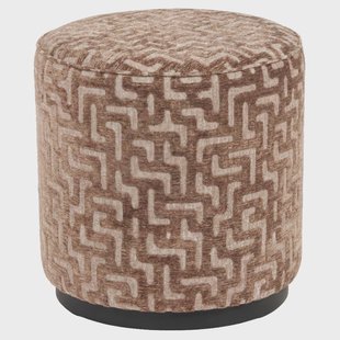 Richmond Poef Lexie Labyrinth, Ø45cm - Bruin