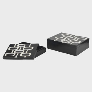 Richmond Opbergdoos Lux Set van 2 stuks - Black/White