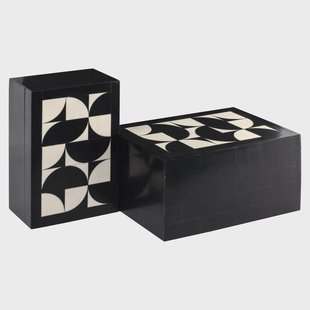 Richmond Opbergdoos Rae Set van 2 stuks - Black/White