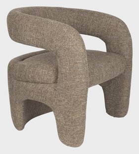 ZILT Fauteuil Genia Geweven gemêleerde stof - Bruin