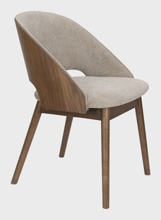 Dutchbone Eetkamerstoel Velore Geweven stof en hout - Beige