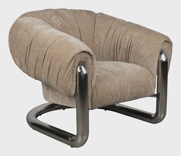 Dutchbone Fauteuil Marly Velvet en chroom - Beige