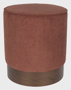 Dutchbone Hocker Bellevue Geweven stof en hout - Rood