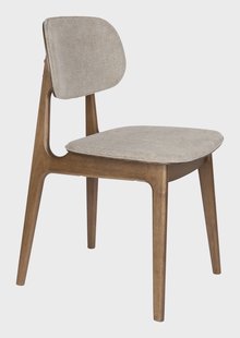 Dutchbone Eetkamerstoel Marais Geweven stof en hout - Beige