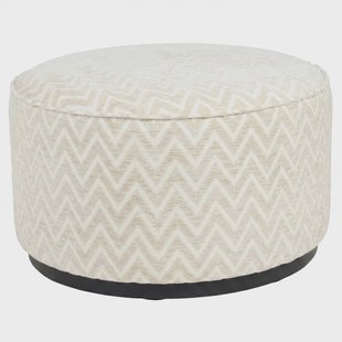 Richmond Poef Lexie Chevron, Ø70cm - Beige