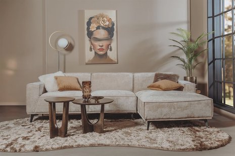 Tower Living 2,5-zits Loungebank Leeds Rechts, 280cm - Beige