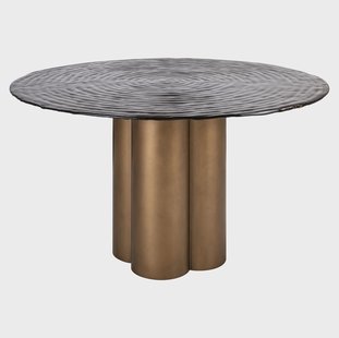 Richmond Ronde Eettafel Glastonburry Glas, Ø135cm - Gold Antique