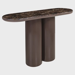 Richmond Ovale Sidetable Almundi Keramiek en MDF, 120cm - Chocolat Brown