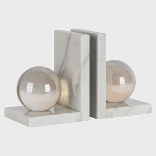 Richmond Boekenstandaard Lulu Crystal glas en marmer - Wit