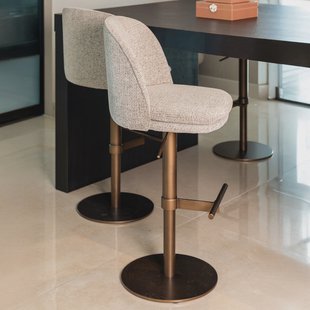 Richmond Draaibare Barstoel Vesper Fancy stof - Mocca (zithoogte 59-84cm)