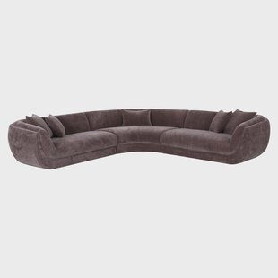 Richmond Organische Hoekbank Gianelle 310cm, Be Straight stof - Dark Brown