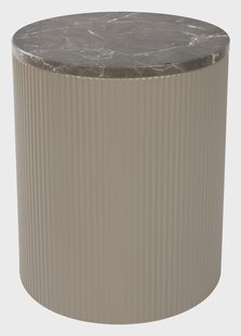 ZILT Ronde Bijzettafel Saquan Marmer, 35cm - Beige
