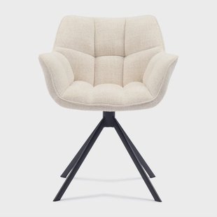 Rivièra Maison Draaibare Eetkamerstoel Carnaby Geweven stof - Ivory White