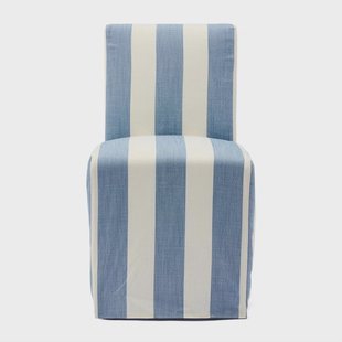 Rivièra Maison Eetkamerstoel Firenze Op wieltjes, Linnen - French Blue Stripe