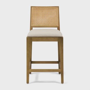 Rivièra Maison Barkruk Corviglia Stof en rattan (zithoogte 67cm) - Naturel