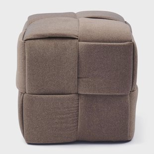 Rivièra Maison Hocker Qbic Mohair, 40 x 45cm - Truffle