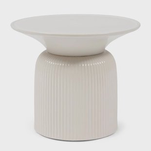 Rivièra Maison Ronde Bijzettafel Cascais Keramiek, 60cm - Pure White