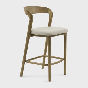 Rivièra Maison Barkruk Puglia Hout en stof (zithoogte 67cm) - Naturel