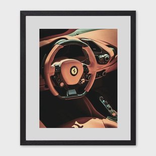 Rivièra Maison Wall Art Red Ferrari 50 x 60cm - Zwart