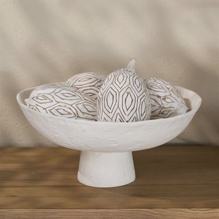 Rivièra Maison Schaal Cavallé Aluminium, 38cm - Wit