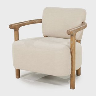 Rivièra Maison Fauteuil Glenn Herringbone Beige en essenhout - Naturel