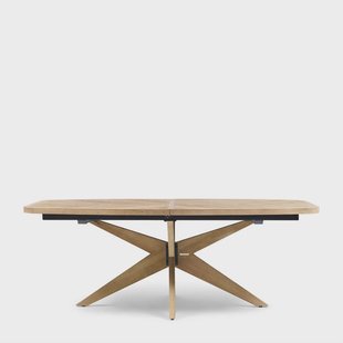 Rivièra Maison Uitschuifbare Deense Ovale Eettafel Portland Eikenhout, 200-300 x 105cm - Naturel - Ovaal