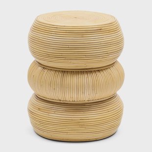 Rivièra Maison Ronde Bijzettafel Tarida Rattan, 40cm - Naturel