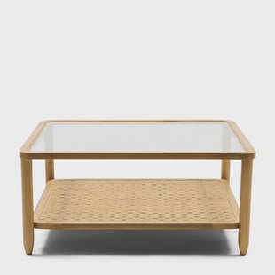 Rivièra Maison Vierkante Salontafel Nusa Dua Teakhout en glas, 90 x 90cm - Naturel