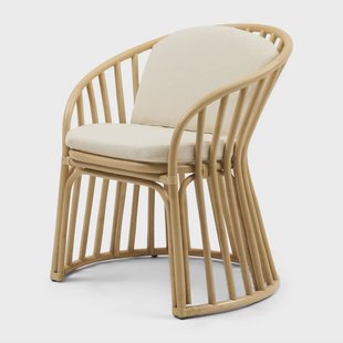 Rivièra Maison Eetkamerstoel Cala Bassa Stof en rattan - Naturel