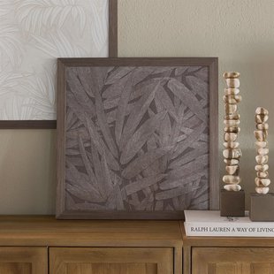 Rivièra Maison Wall Art Structured Leaves 50 x 50cm - Bruin