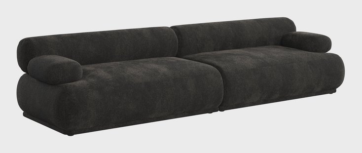 Zuiver 3-zits Bank Rembrandt 316cm, Ribstof - Bruin