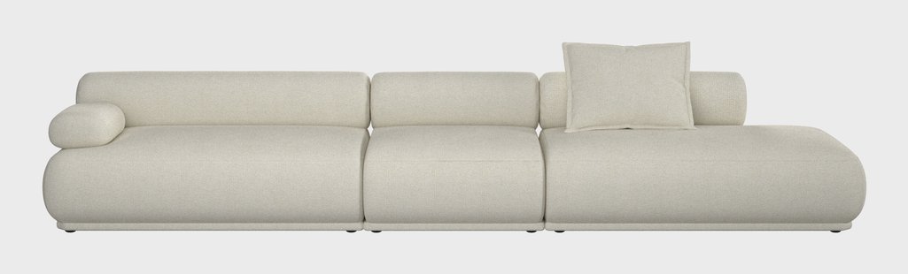 Zuiver 4,5-zits Bank Rembrandt 455cm, Links, Ribstof - Beige