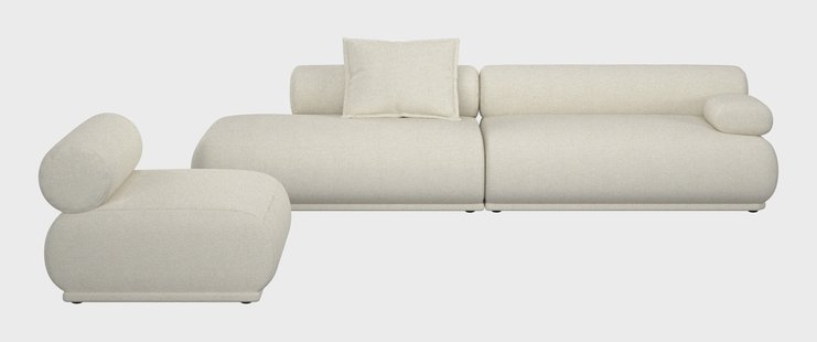 Zuiver 4,5-zits Bank Rembrandt 455cm, Rechts, Ribstof - Beige