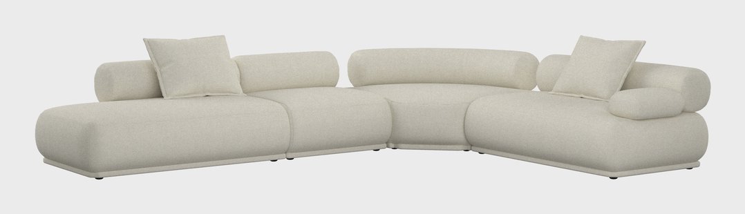 Zuiver 7,5-zits Hoekbank Rembrandt 594cm, Rechts, Ribstof - Beige