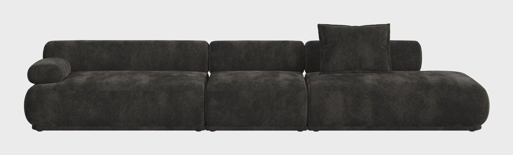 Zuiver 4,5-zits Bank Rembrandt 455cm, Links, Ribstof - Bruin