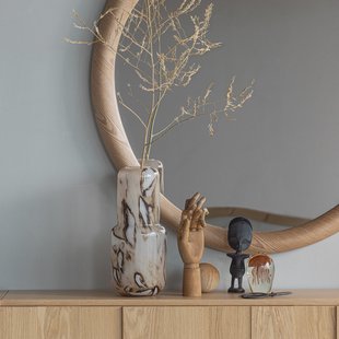 WOOOD Spiegel Glivon 100 x 100cm - Naturel - Rond