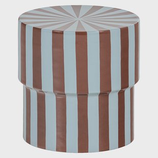 WOOOD Bijzettafel Olia 36cm - Bruin/Blauw - Rond