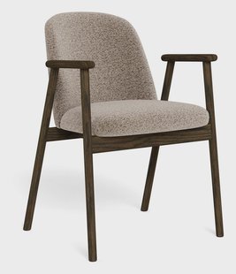 Bendt Eetkamerstoel Kenzo Bouclé - Beige / Gerookt eiken