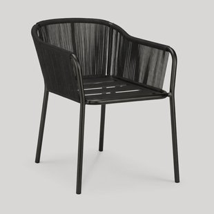 Ethnicraft Tuinstoel Capitan Aluminium & Koord Zonder Kussen - Dark Bronze