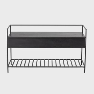Bloomingville Bankje Abelone Met opbergruimte, 102cm - Zwart