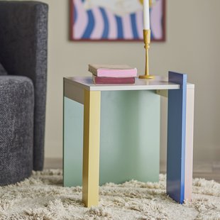 Bloomingville Bijzettafel Banjo 40cm - Meerkleurig - Vierkant