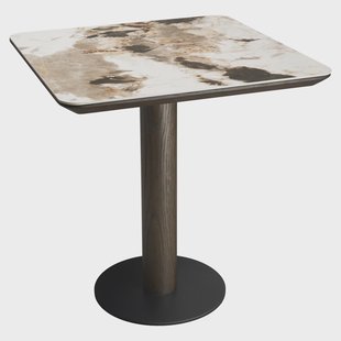 Richmond Vierkante Bistrotafel Langford Keramiek in Travertinlook, 70 x 70cm - Bruin
