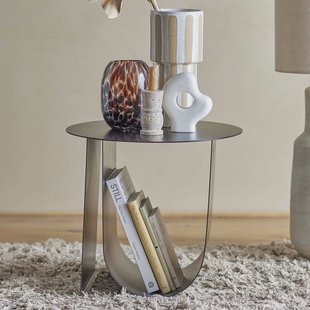 Bloomingville Ronde Bijzettafel Cher 43cm - Zwart - Vierkant
